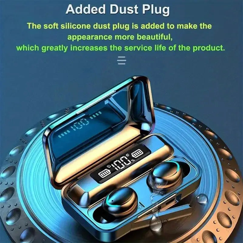 M10 Noise Cancelling Bluetooth Earbuds with Power Bank, Microphone and Touch Controls, Wireless Bluetooth Earbuds @ Just Rs.399/-