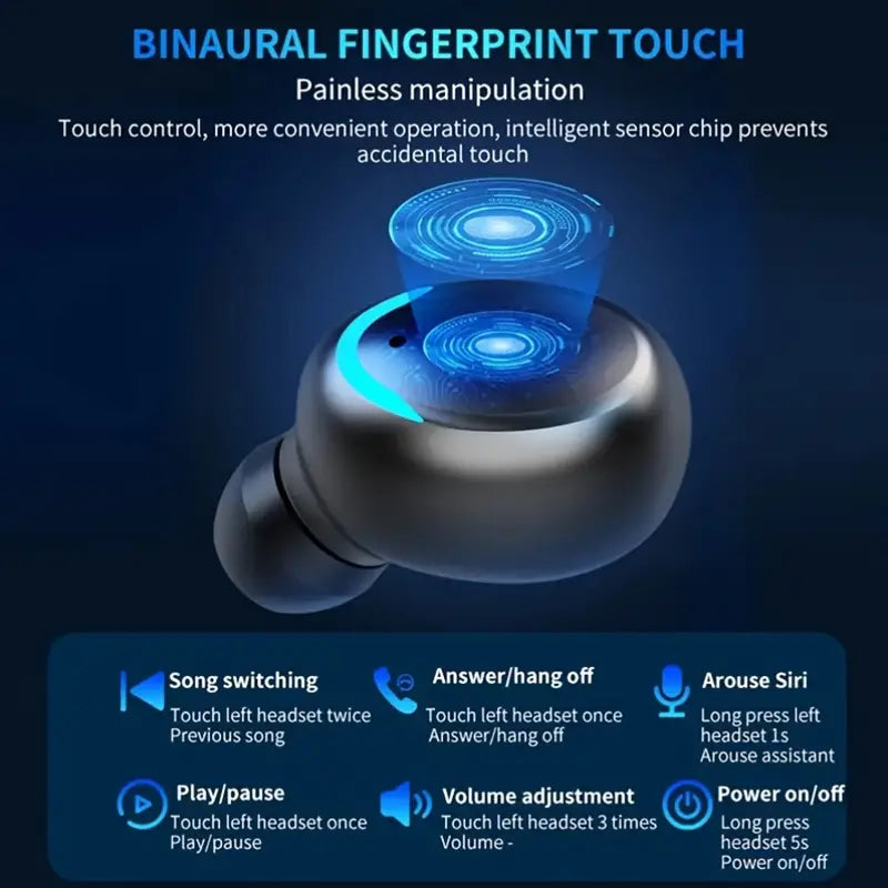 M10 Noise Cancelling Bluetooth Earbuds with Power Bank, Microphone and Touch Controls, Wireless Bluetooth Earbuds @ Just Rs.399/-