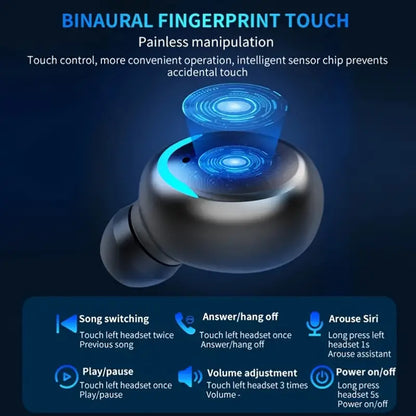 M10 Noise Cancelling Bluetooth Earbuds with Power Bank, Microphone and Touch Controls, Wireless Bluetooth Earbuds @ Just Rs.399/-